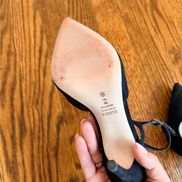 SCHUTZ Black Suede Pointed Toe Heels - Picture 2 of 3